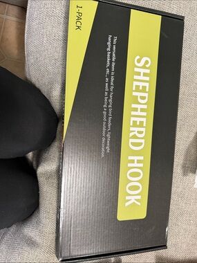 Shepherd Hook Garden Stake - Black and Lime Green Packaging. 3 of these for $20